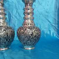 تنگ شاخدار قلمزنی با ابکاری نقره وقلم چهره سیاه قلم مناسب جهیزیه ودکوراسیون