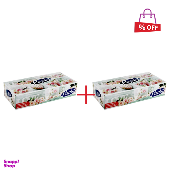 دستمال کاغذی پاپیا (Papia) مدل 2 لایه بسته 100 برگ مجموعه 2 عددی