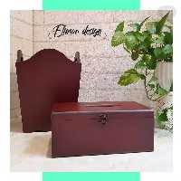 ست سطل و جادستمال ساده به رنگ شاه بلوطی