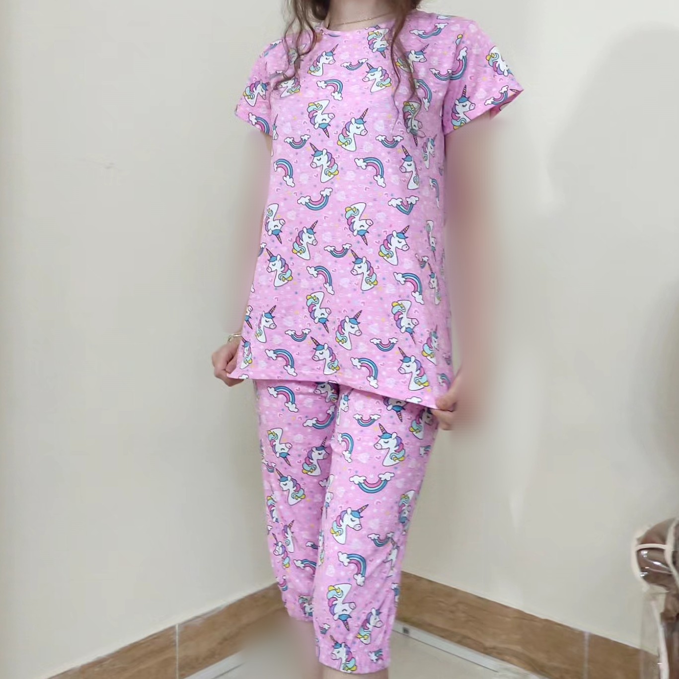 ست تیشرت شلوار ک دخترانه یونیکورن