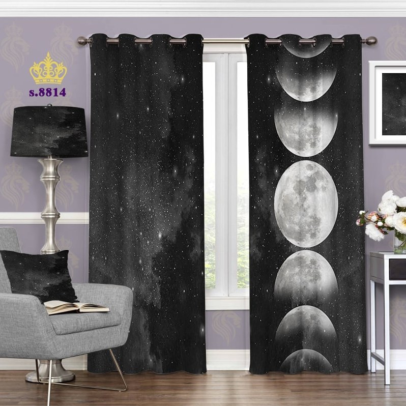 پرده پذیرایی دو قواره طرح  منظومه کد S8814