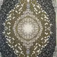 فرش پاتریس 1200شانه گل برجسته طرح کارون مشکی 9متری