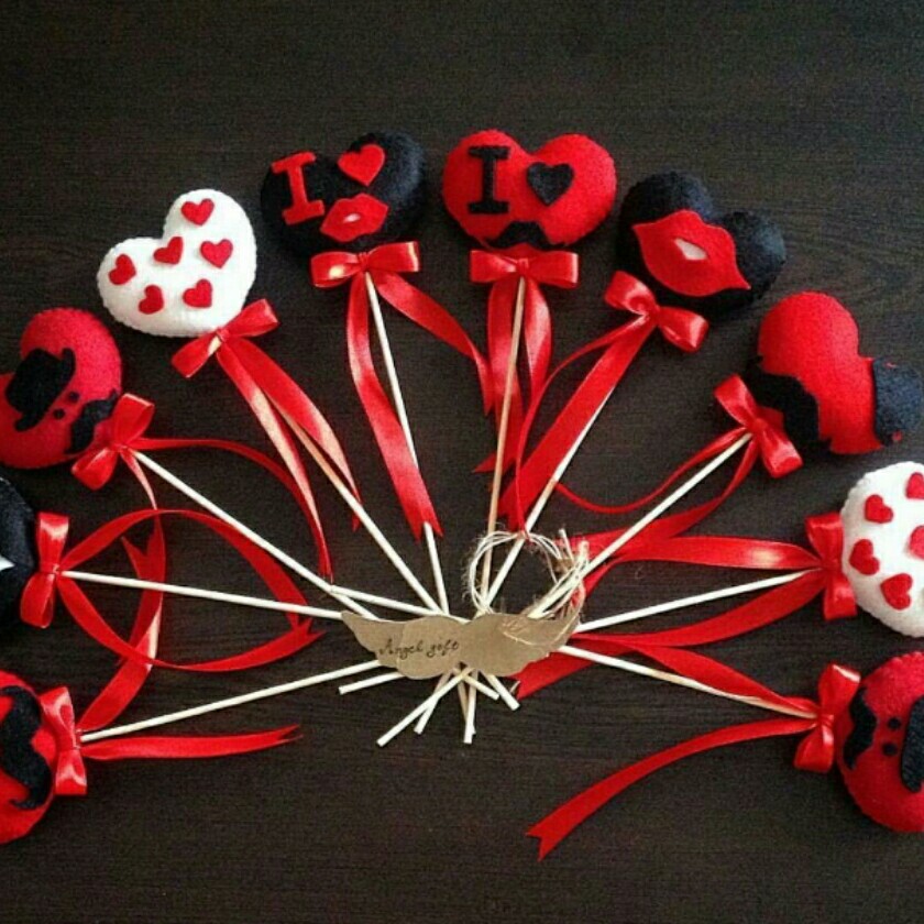 پک ده عددی گیفت قلب نمدی پرشده  طرح مختلف مناسب هدیه آتلیه و مدارس