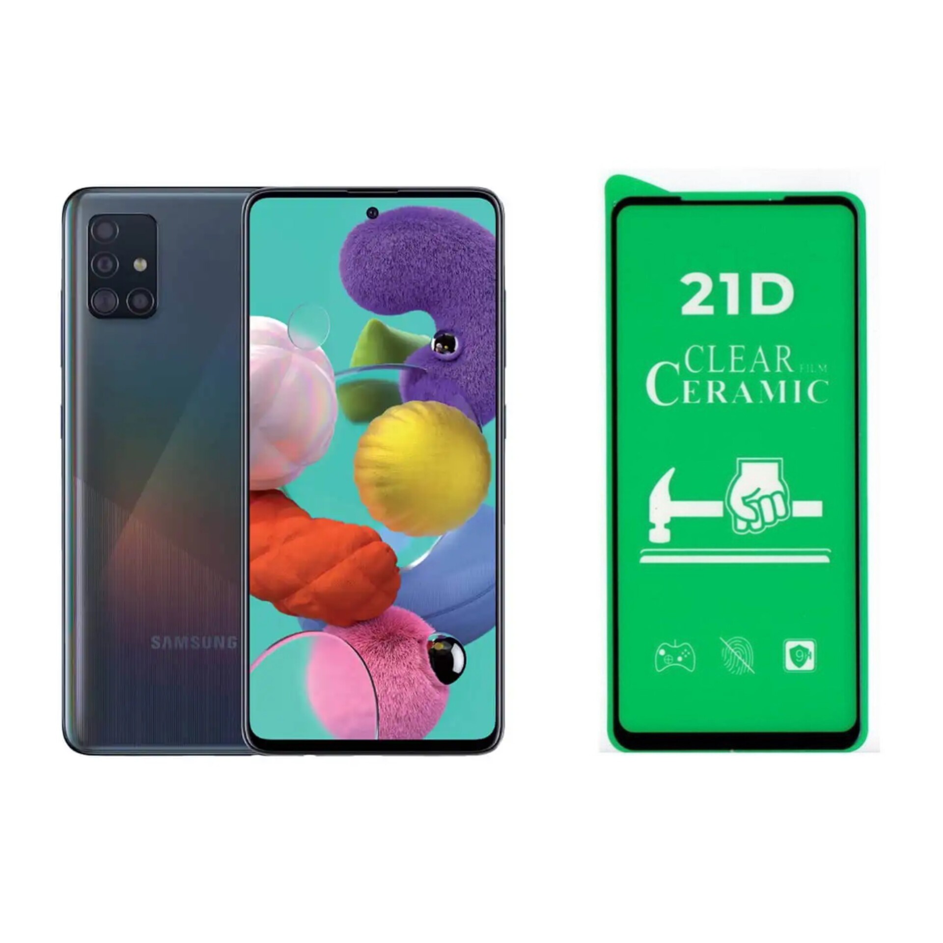 گلس سرامیکی شفاف سامسونگ A51 با کیفیت عالی