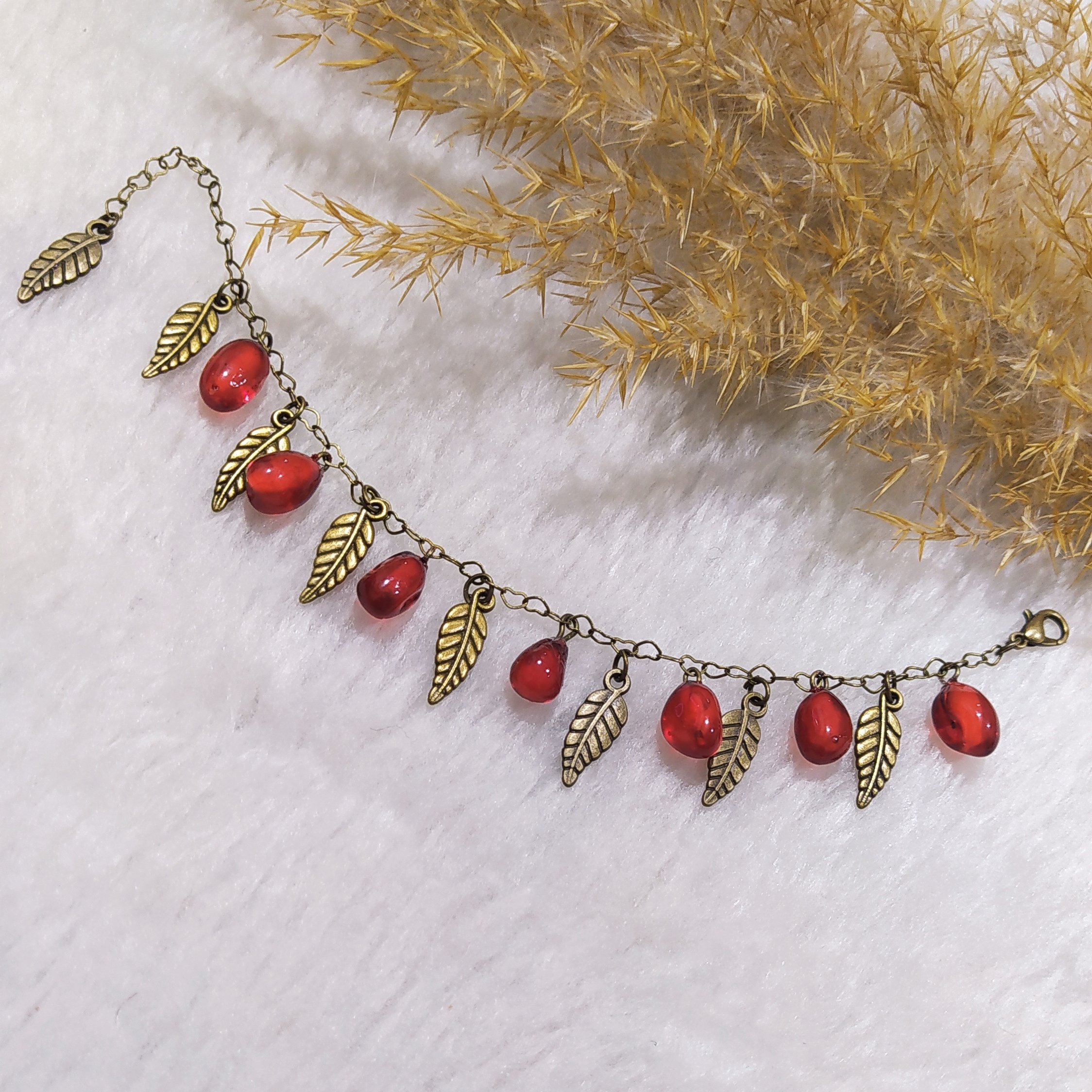 دستبند دونه انار با زنجیر قلبی ارسال رایگان