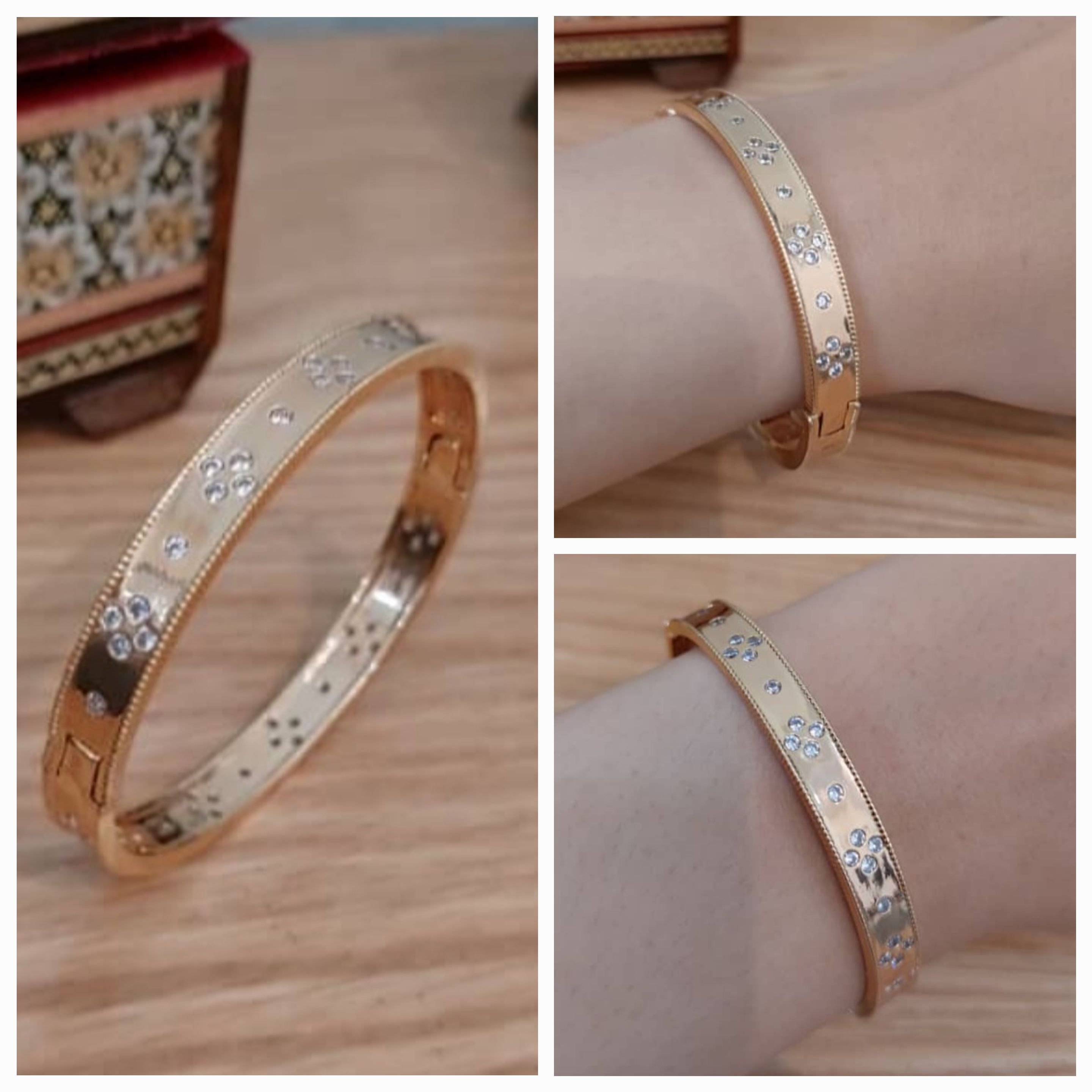 دستبند النگویی نگین دار