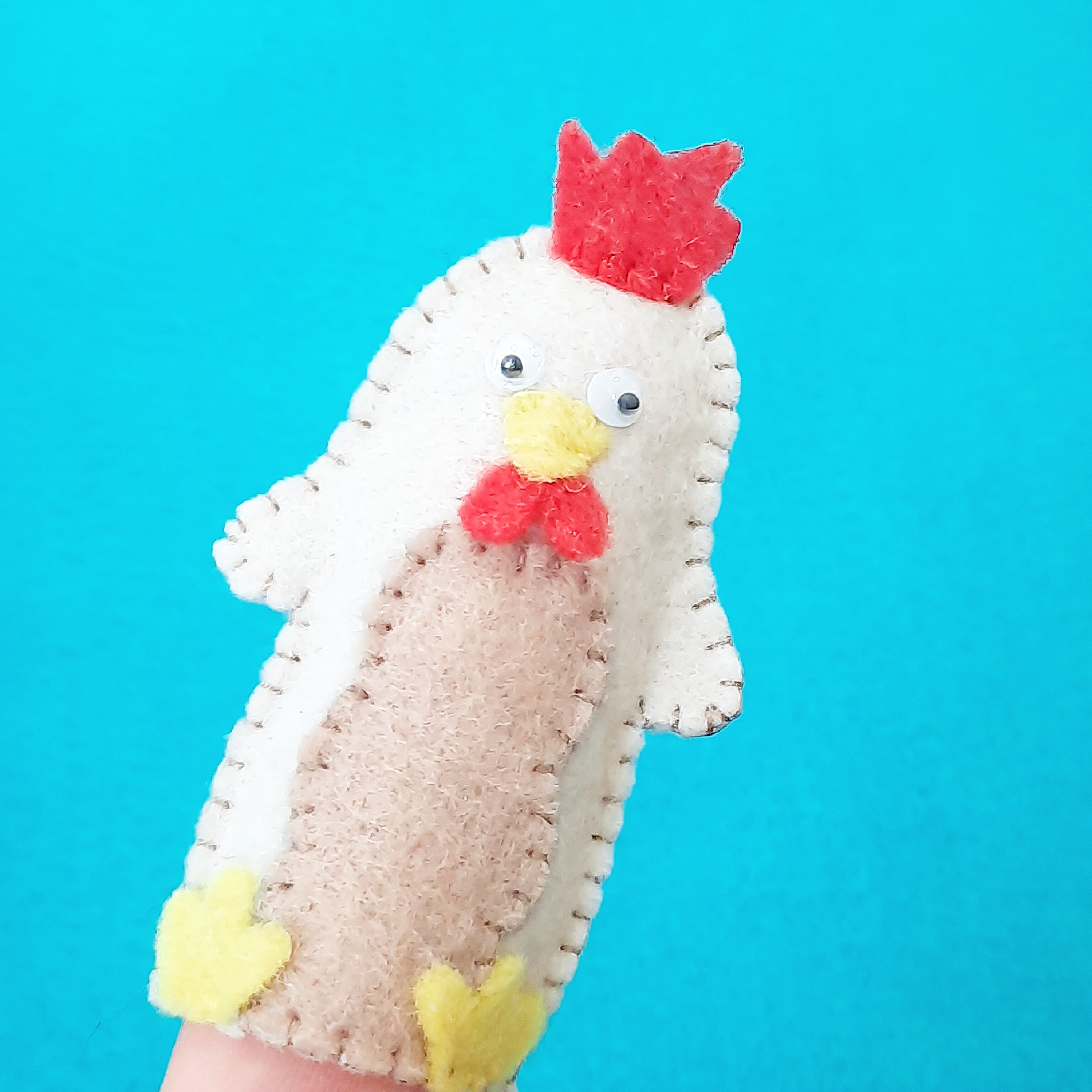 عروسک انگشتی نمدی طرح خروس کد 44