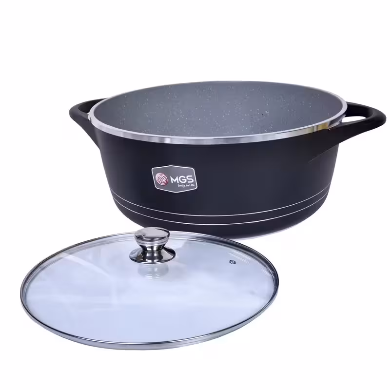 قابلمه سایز 32 گرانیت طرح ایتالیا B برند ام جی اس MGS کد کالا رنگ مشکی
