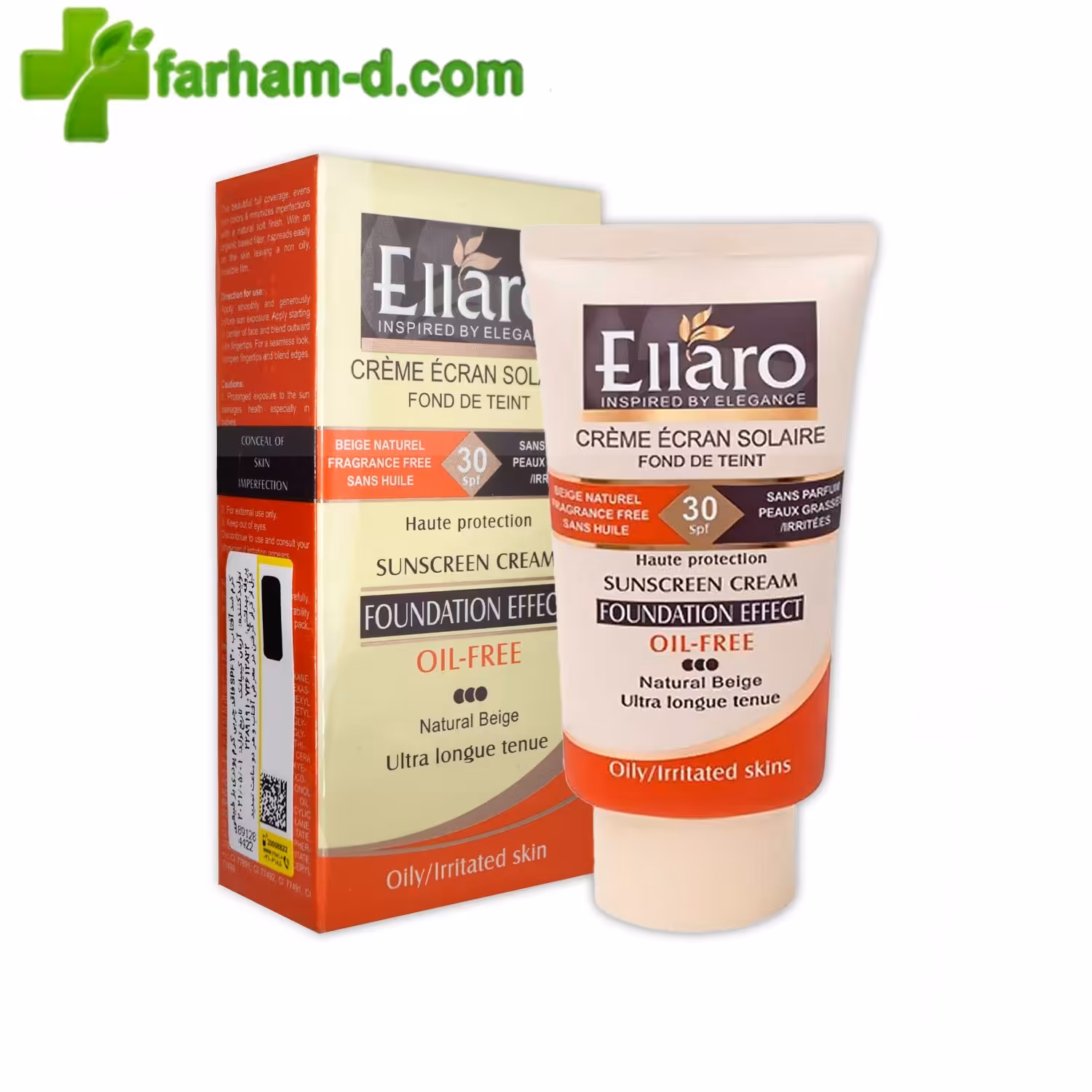 کرم  ضد آفتاب spf30 فاقد چربی بژ طبیعی 40میلی لیتری 