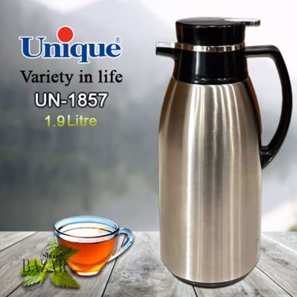 فلاسک 1.9 لیتر استیل 304 شیشه صورتی یونیک مدل1857
