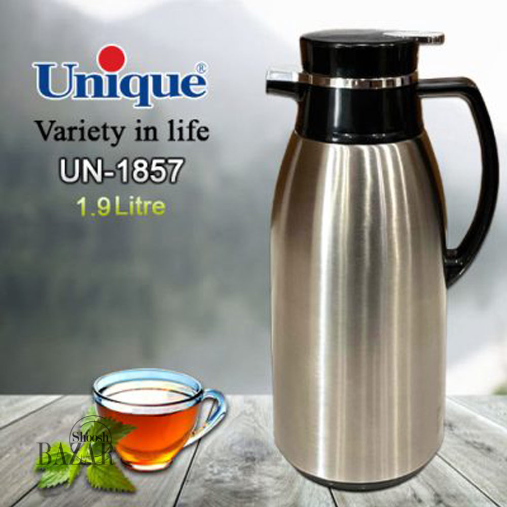 فلاسک 1.9 لیتر استیل 304 شیشه صورتی یونیک مدل1857