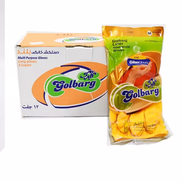 دستکش خانگی بلند دورنگ گلبرگ