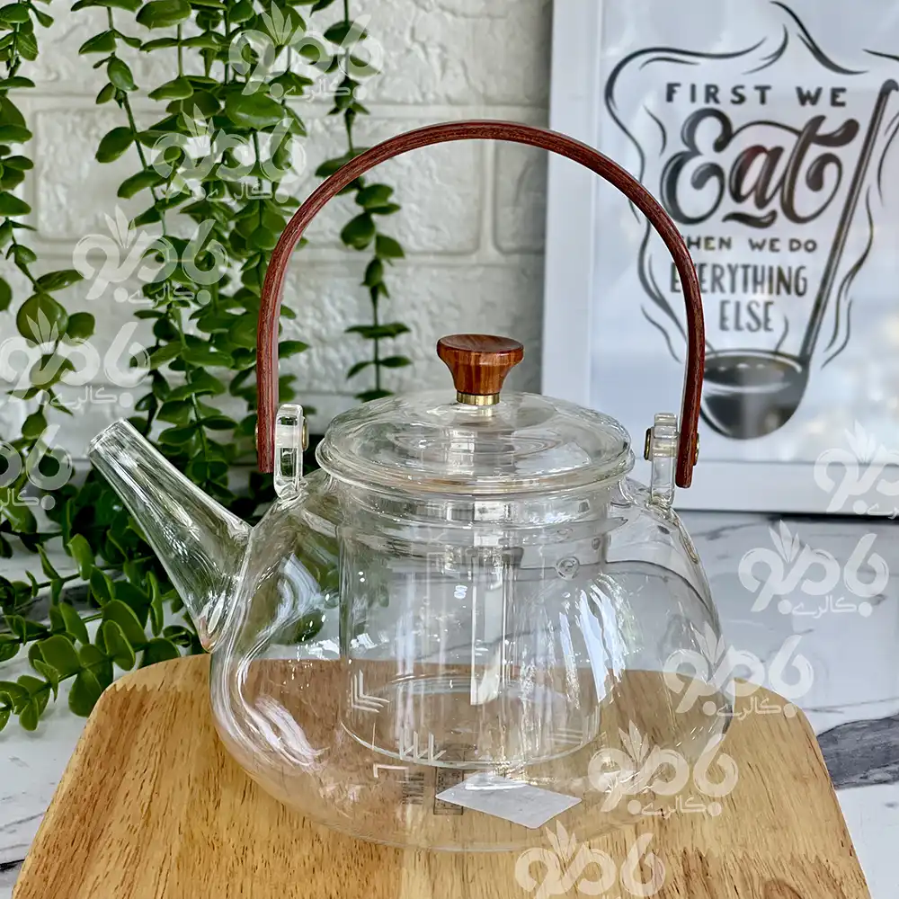 قوری صافی پیرکس دسته چوبی 50020