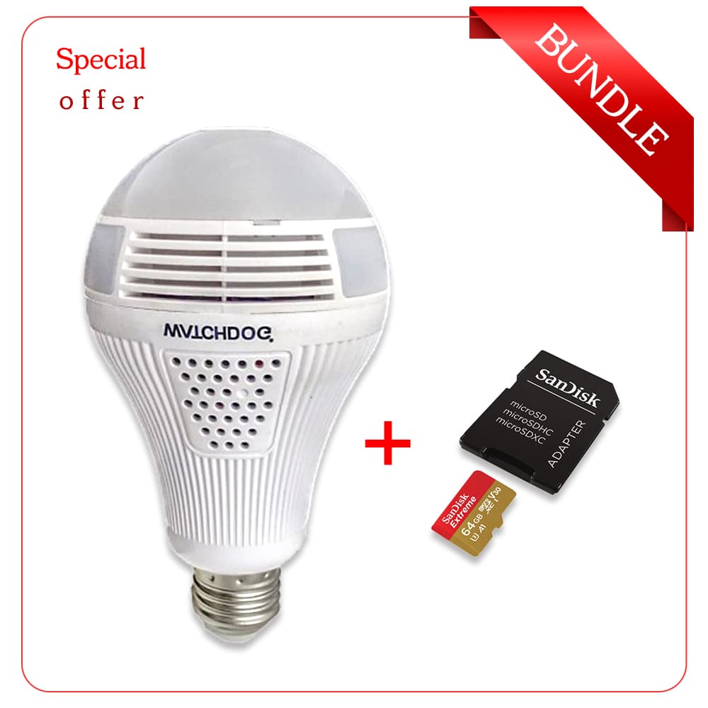 دوربین لامپی واچ داگ WD-360bl1 به همراه کارت حافظه 64 گیگابایتی