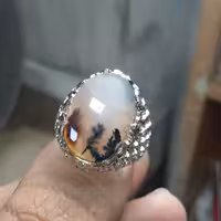 انگشتر عقیق شجر  تک درخت