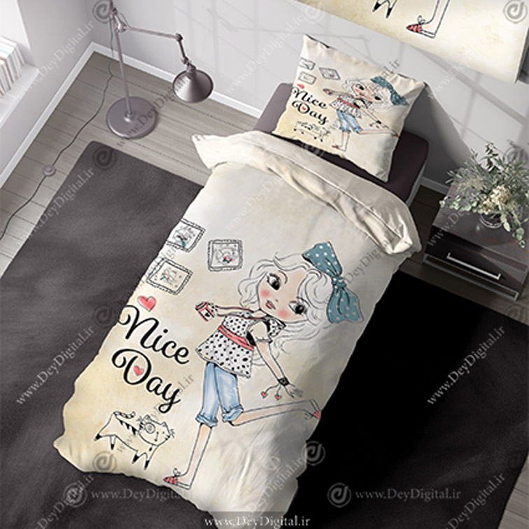 روتختی یکفره سه بعدی نوجوان دختر طرح فانتزی پرنسسی PK-5476