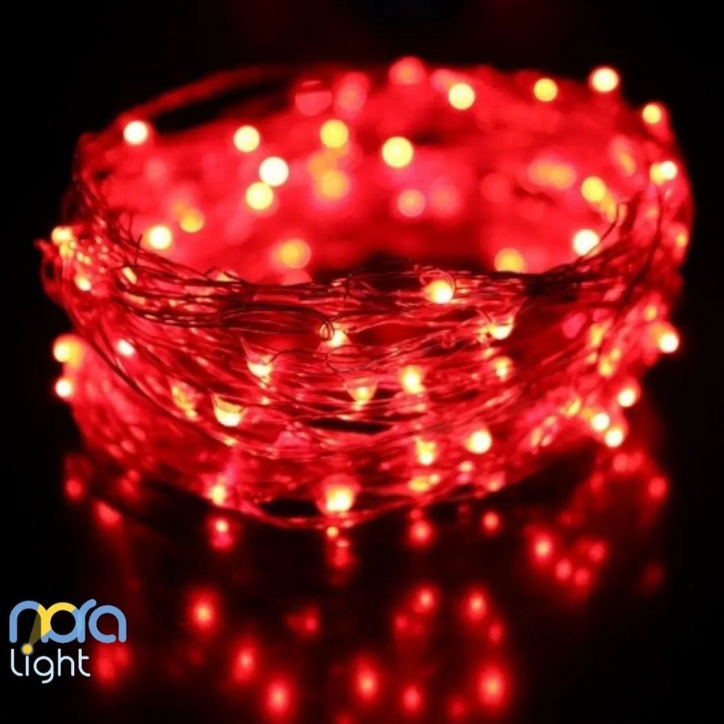 ریسه مفتولی قرمز 10 متری باطری خور