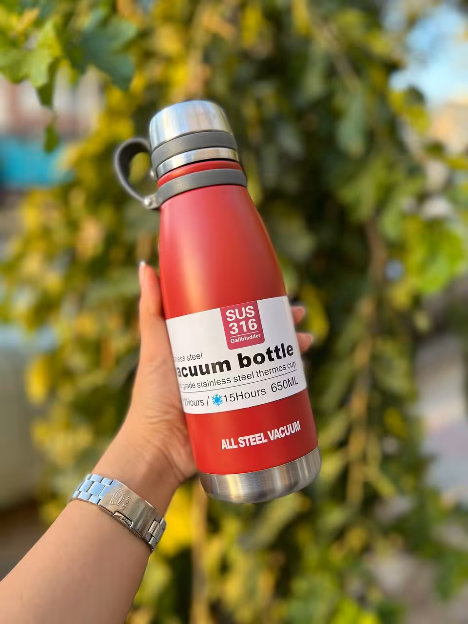 فلاسک 650 میل استیل دوجداره 316