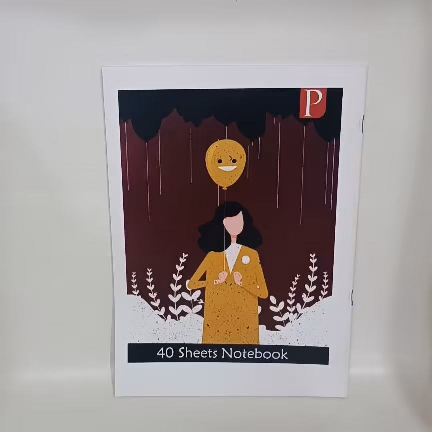 دفتر 40برگ خط دار منگنه ای طرح فانتزی 