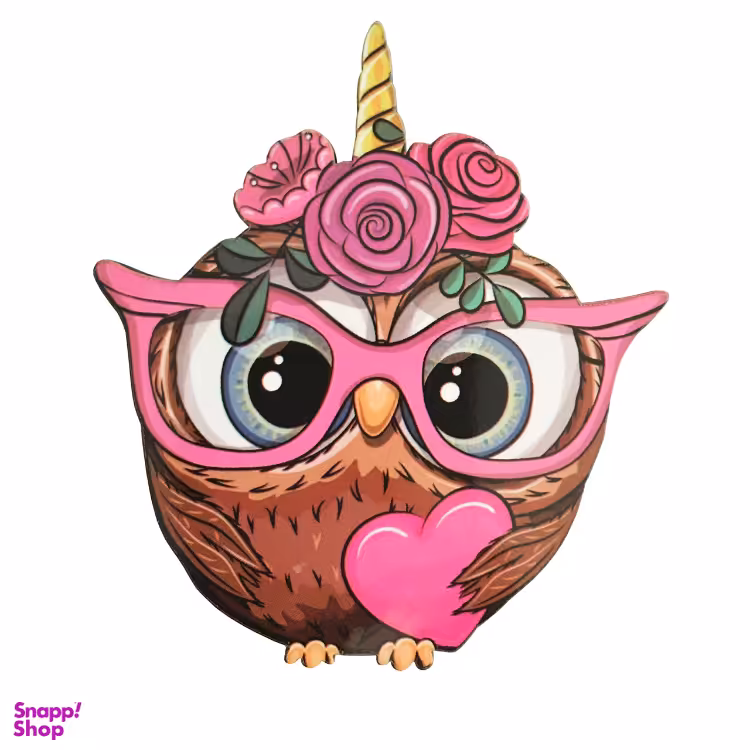 آینه جیبی طرح جغد شاخ گلی