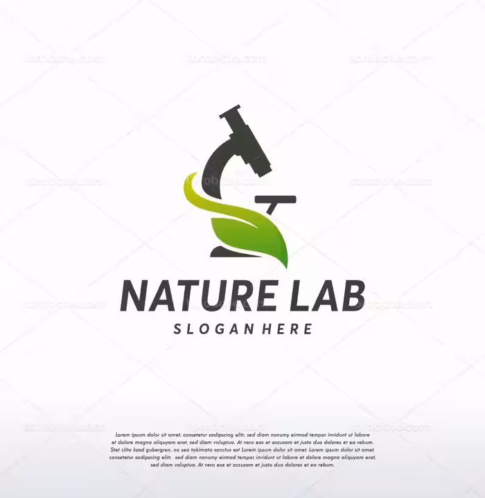 وکتور لوگو آزمایشگاه مواد طبیعی | گرافیک با طعم تربچه