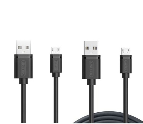 کابل میکرو USB یونیتک مدل Y-C4050 در متراژ 15 و 100 سانتی‌متر