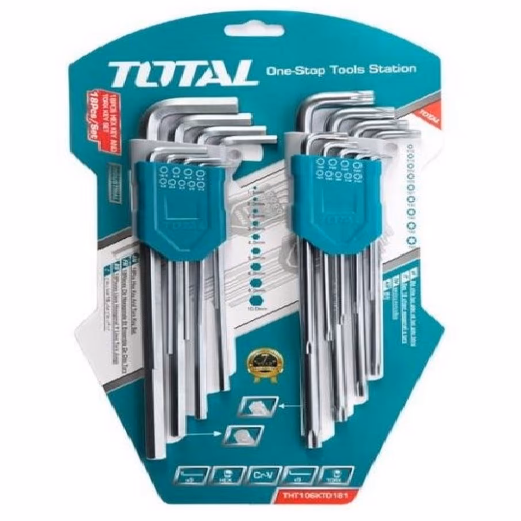 ست آچار آلن وستاره ای  بلند18 عددی توتال  مدل Total tht106kt0181 اصلی 