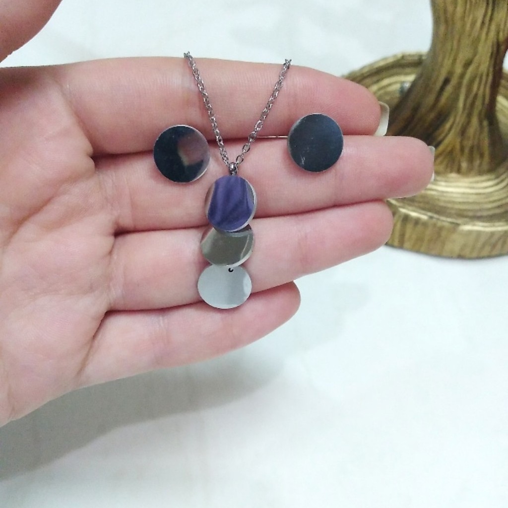 نیم ست استیل پرکار  طرح دایره رنگ ثابت 