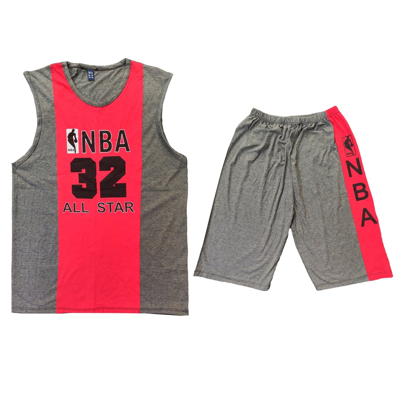 ست تاپ و شلوارک مردانه مدل NBA 32 رنگ خاکستری