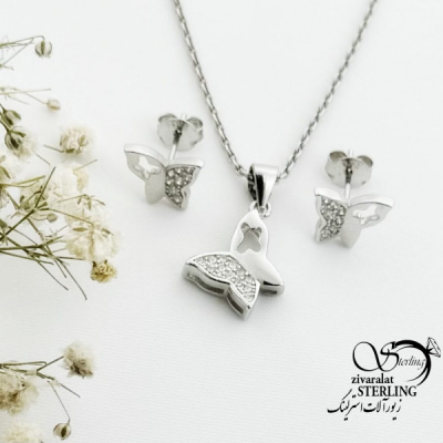 نیمست پروانه نقره 925 عیار کد 15894
