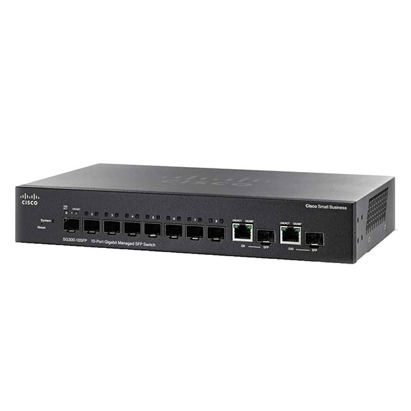 سوئیچ شبکه 10 پورت سیسکو مدل SG350-10SFP - فروشگاه اینترنتی طیف سنتر