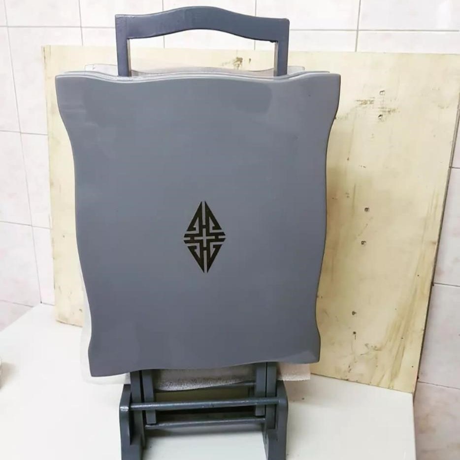 میز عسلی تاشو چمدانی طوسی برنزی ( پولیشی )
