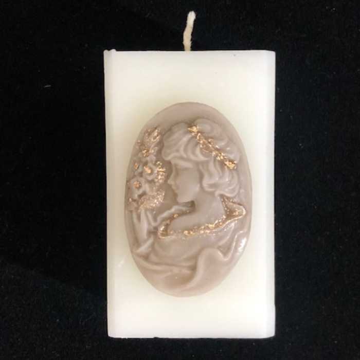 شمع پلاک چهره طلاکوب با قطر 6 و ارتفاع 10