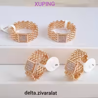 انگشتر ژوپینگ طرح رولکس نگیندار با آبکاری طلا و رنگ ثابت و ضد حساسیت 