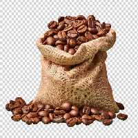 عکس PNG قهوه با کیسه کنفی | گرافیک با طعم تربچه