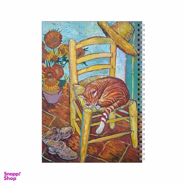 دفتر مشق 50 برگ بامبیلیپ طرح گربه در تابلوی اتاق ونگوگ کد 5305085