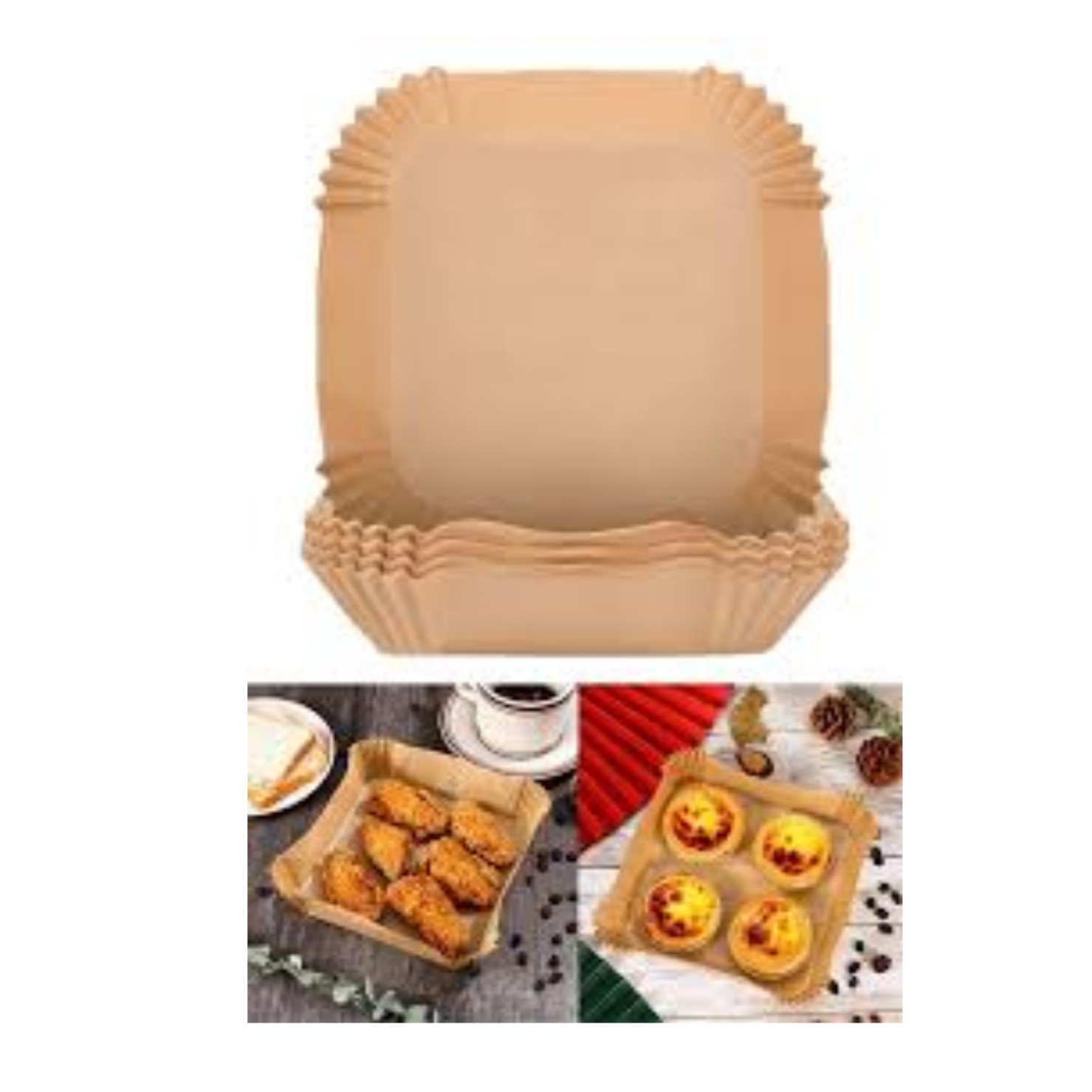 کاغذ مخصوص سرخ کن مربع بسته 100 تایی 16 سانت