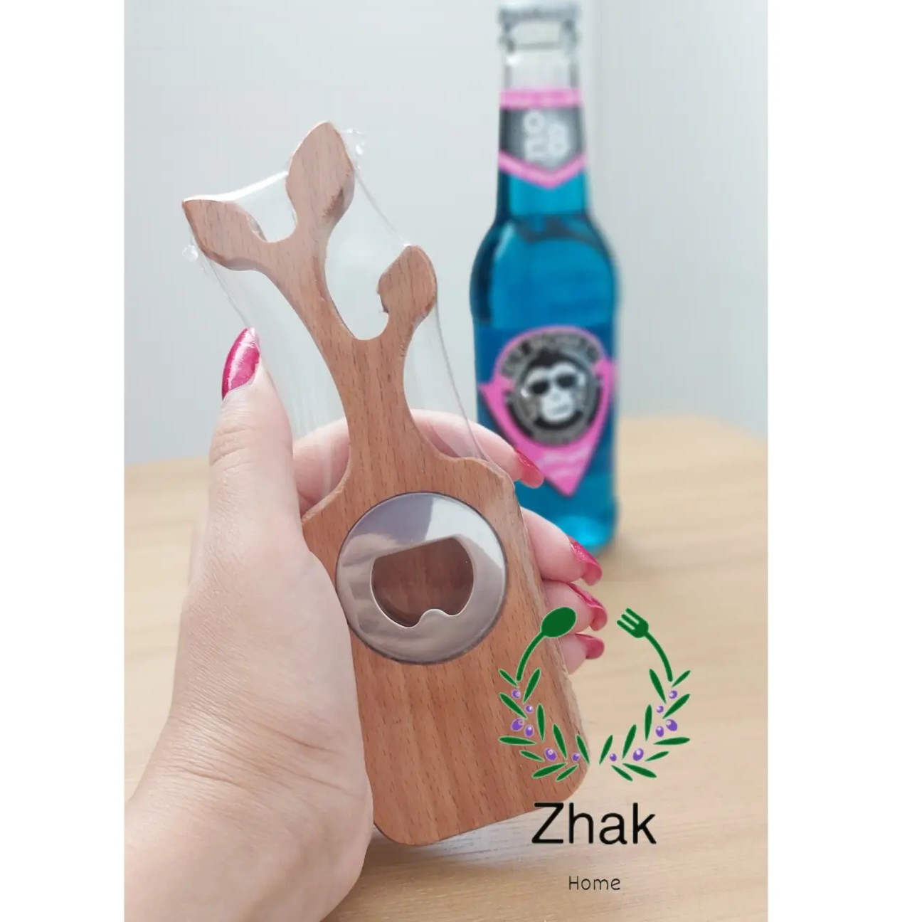درب باز کن چوبی طرح برگ