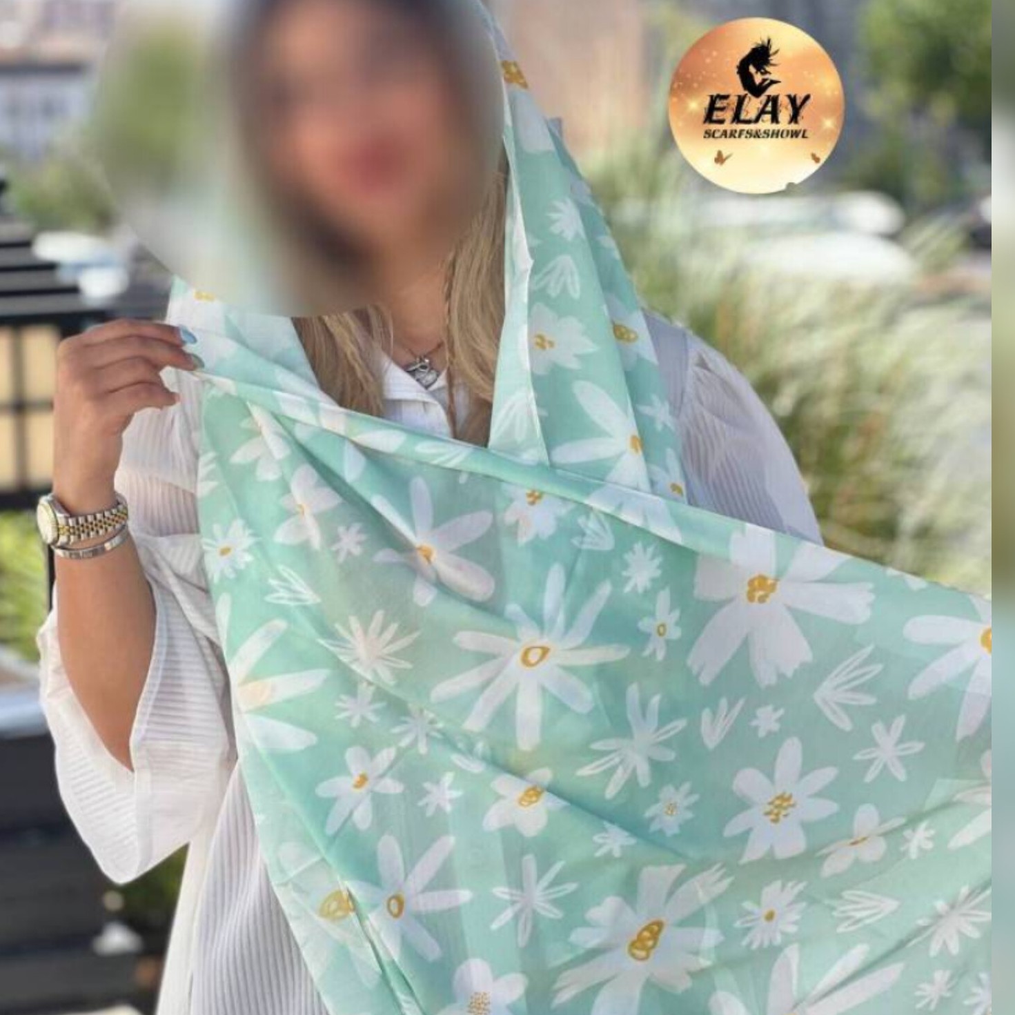 شال نخی پاستیلی بابونه کیفیت درحدشال اورجینال وارداتی