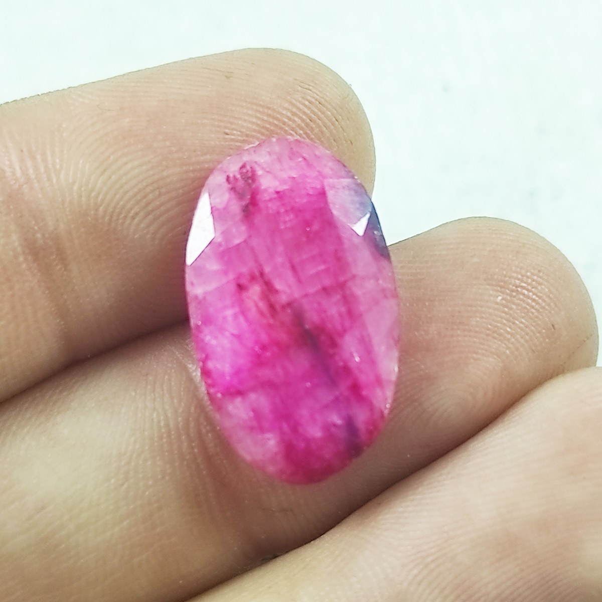 سنگ یاقوت سرخ طبیعی مدل بیضی کد 11590987