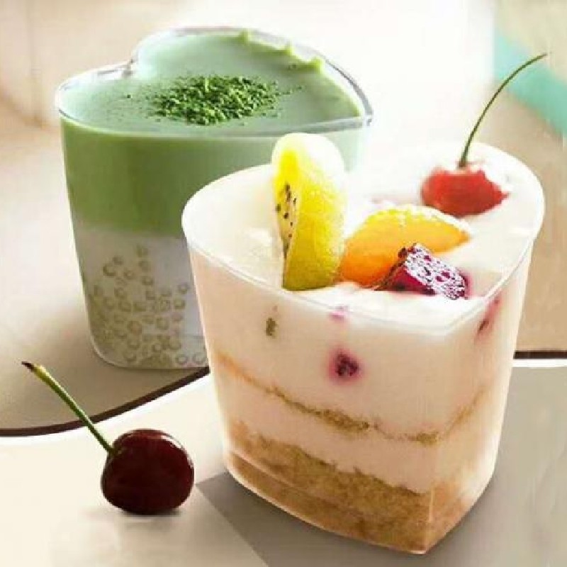 لیوان قلب دسر و ژله با درب بسته 10 عددی 150 سی سی       
