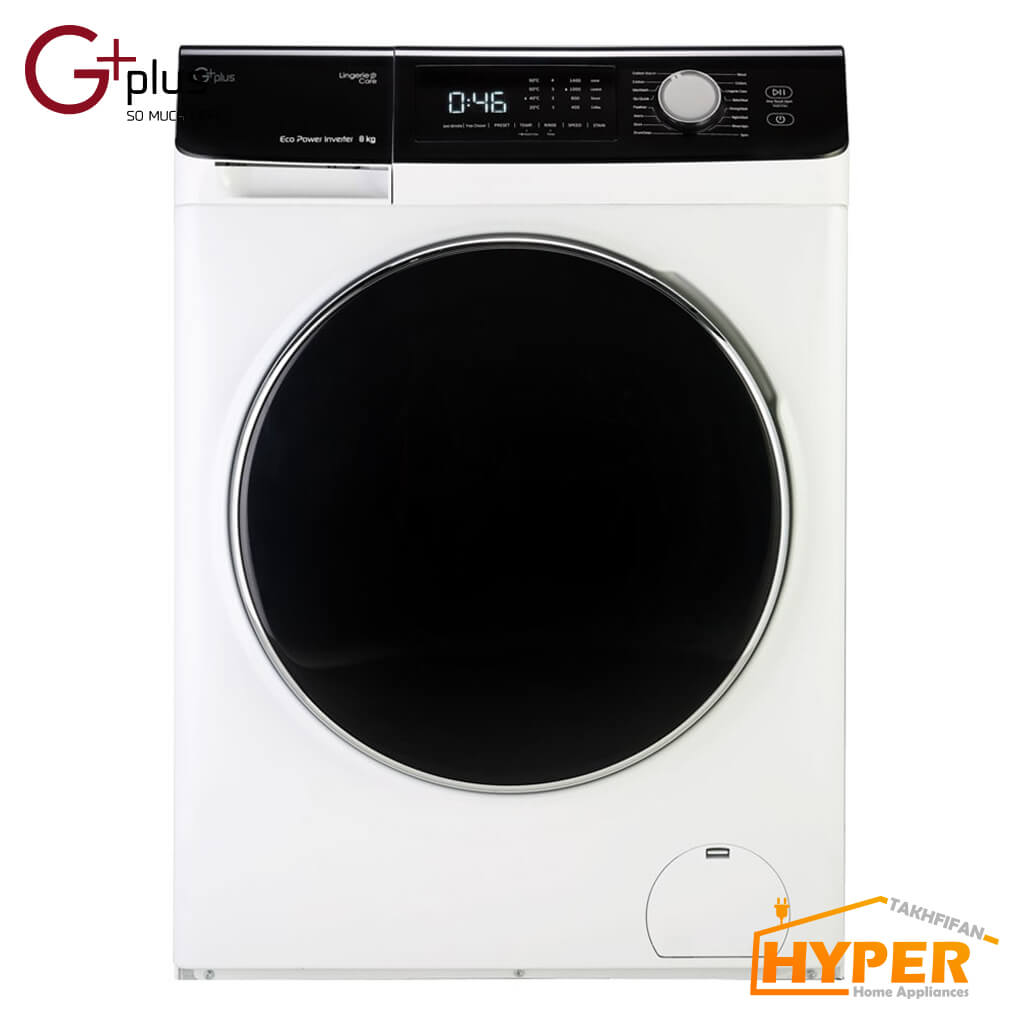 ماشین لباسشویی جی پلاس GWM-K8540W سفید 8 کیلویی