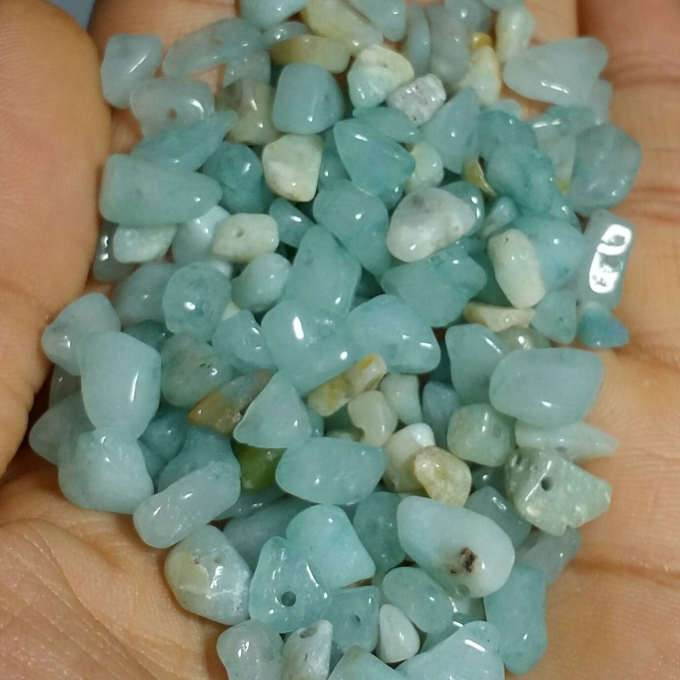 اکومارین آکومارین مهره سنگ آکومارین کیفیت عالی سوراخ دار صد در صد طبیعی خاص بینظیر