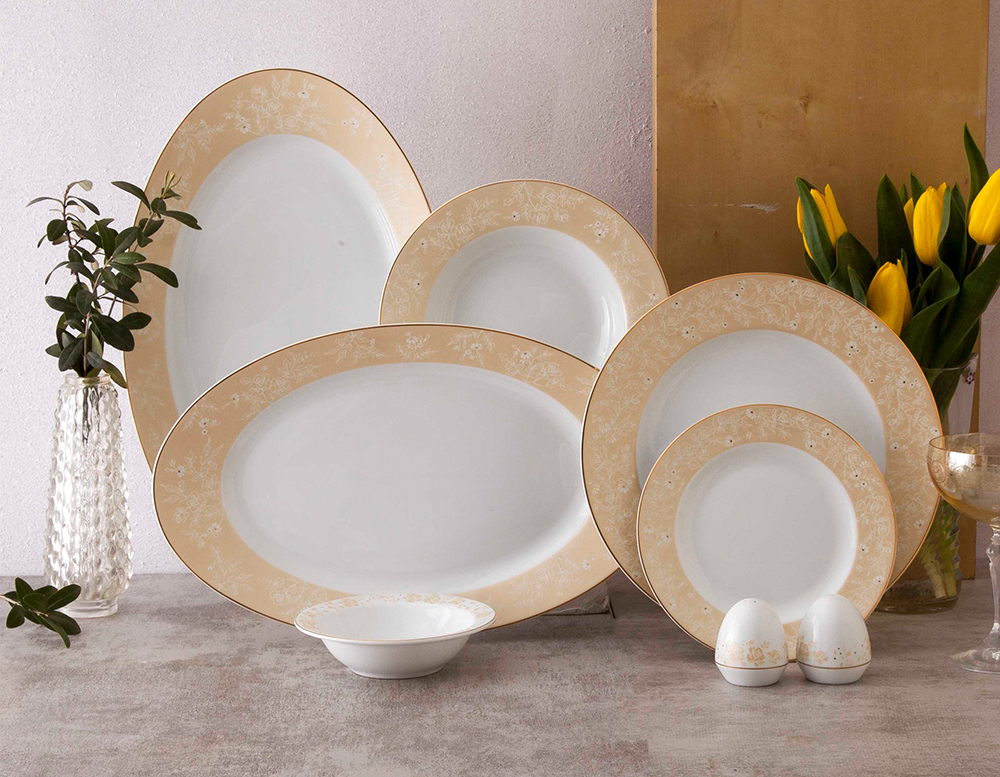 سرویس چینی زرین 74پارچه گلدن رز سری ایتالیا