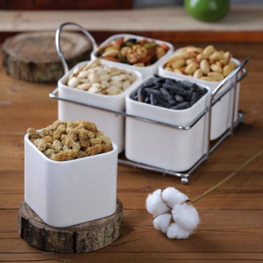 اردو خوری مربع سرامیکی 4 قسمتی