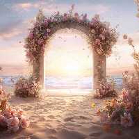 بک دراپ عکاسی عروس با زمینه دریا | گرافیک با طعم تربچه