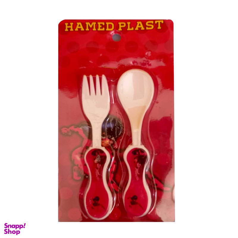 قاشق مدل دختر کفشدوزکی کد 001 مجموعه 2 عددی